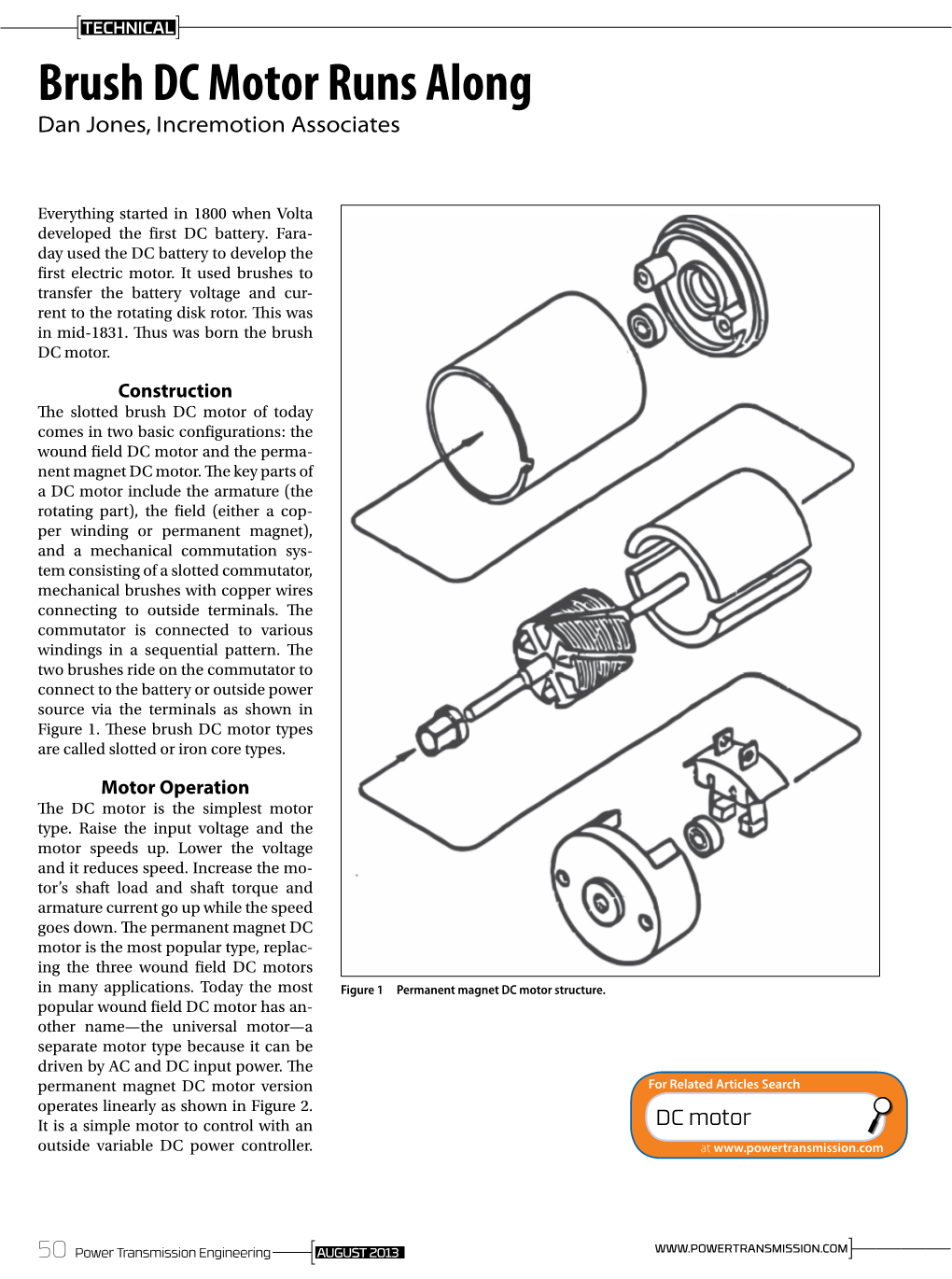 Brush DC Motor Runs Along Dan Jones, Incremotion Associates