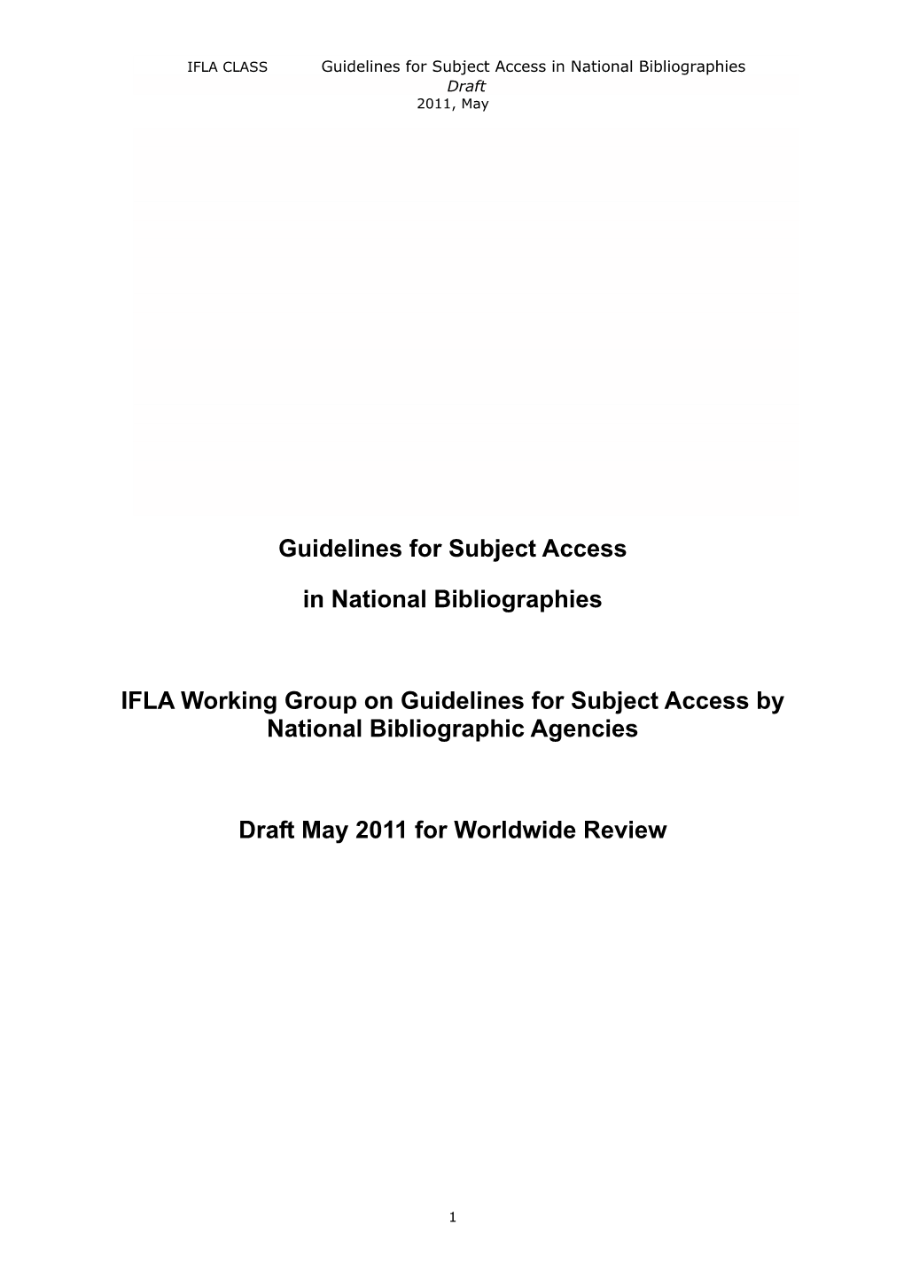 Guidelines for Subject Access in National Bibliographies Draft 2011, May