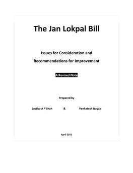 The Jan Lokpal Bill
