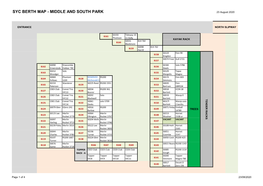 SYC BERTH MAP - MIDDLE and SOUTH PARK 23 August 2020