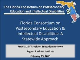 Florida Consortium on Postsecondary Education & Intellectual Disabilities