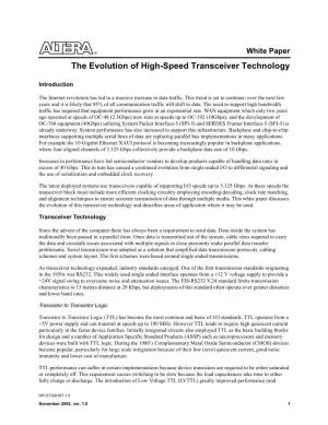 The Evolution of High-Speed Transceiver Technology
