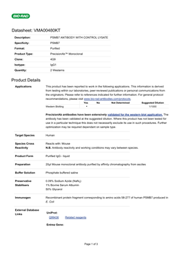 Datasheet: VMA00480KT Product Details