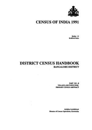 District Census Handbook, Bangalore, Part XII-B, Series-11