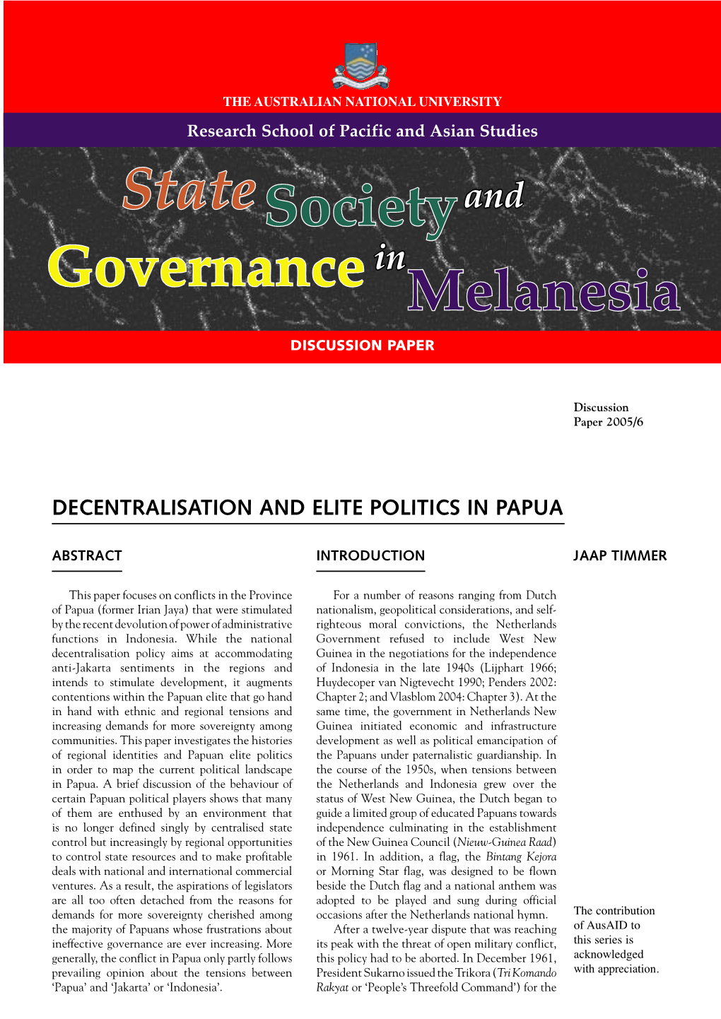 State Societyand Governancein Melanesia