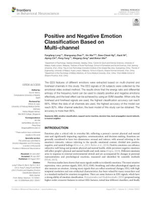Positive and Negative Emotion Classification Based on Multi-Channel