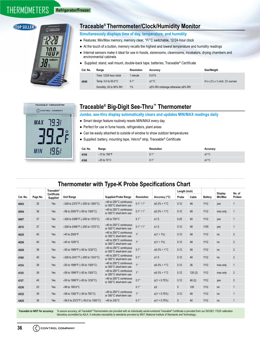 THERMOMETERS Refrigerator/Freezer