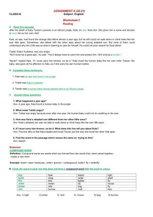 ASSIGNMENT-5 (20-21) Worksheet-1