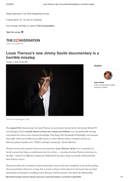 Louis Theroux's New Jimmy Savile Documentary Is a Horrible Misstep