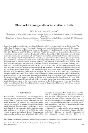Charnockitic Magmatism in Southern India