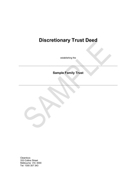 Sample Discretionary Trust