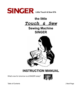 The Little Touch & Sew Sewing Machine SINGER