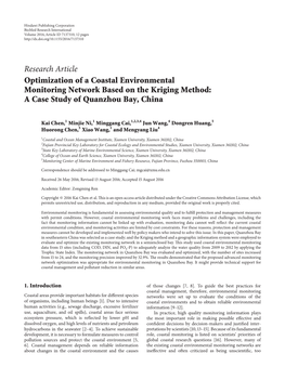 Optimization of a Coastal Environmental Monitoring Network Based on the Kriging Method: a Case Study of Quanzhou Bay, China