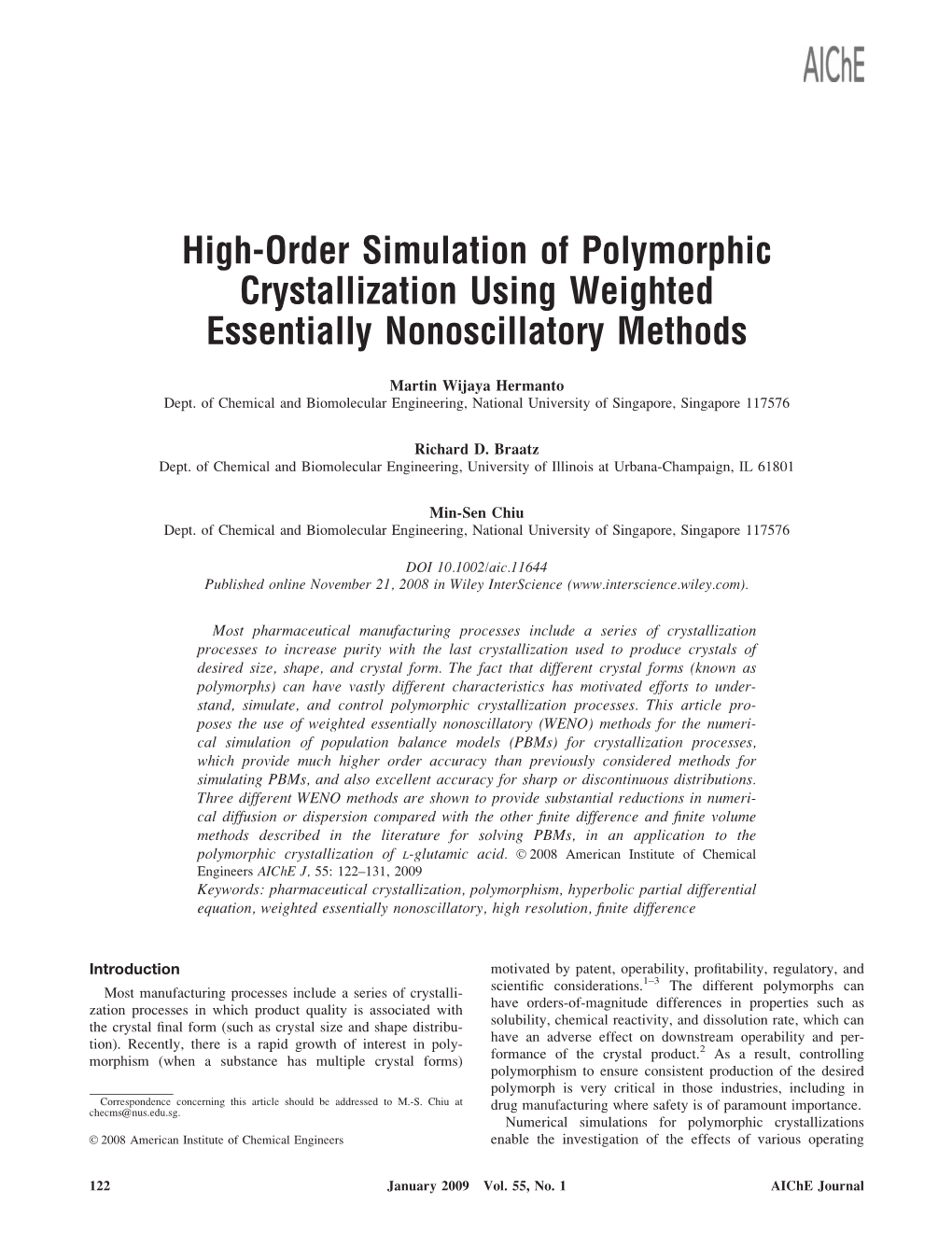 High-Order Simulation of Polymorphic Crystallization Using Weighted Essentially Nonoscillatory Methods