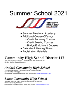 Summer School 2021