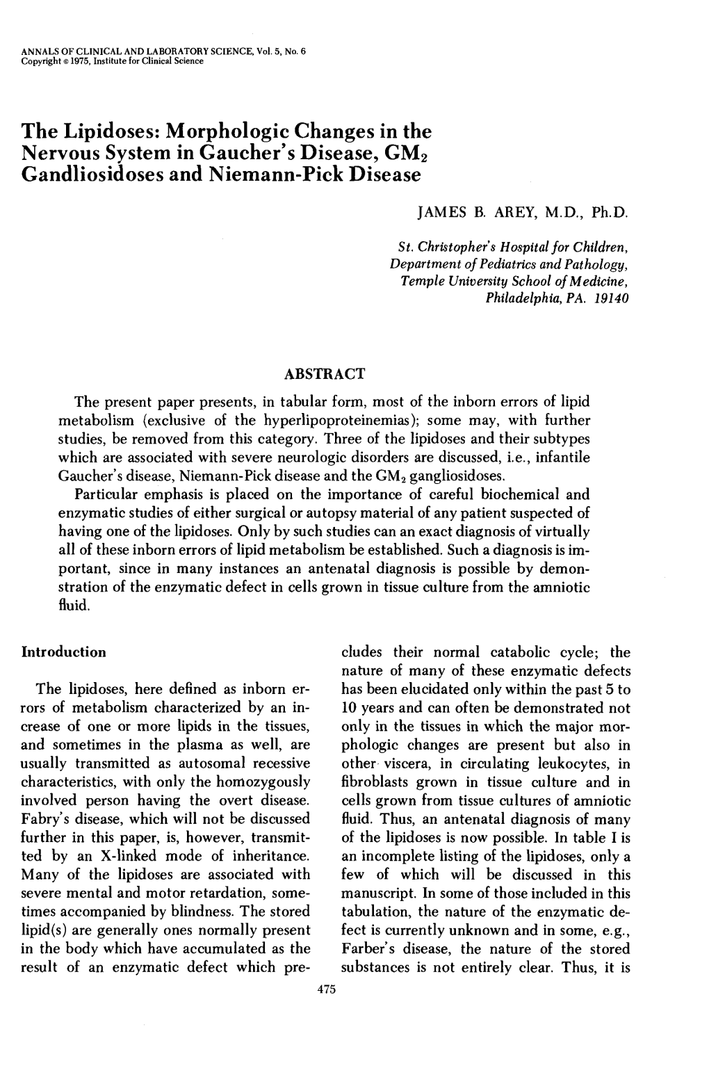 Morphologic Changes in the Nervous System in Gaucher's Disease, GM2