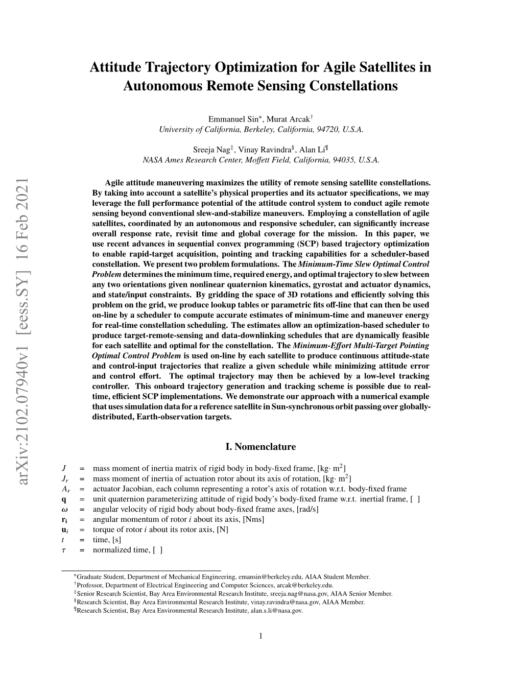 Attitude Trajectory Optimization for Agile Satellites in Autonomous Remote Sensing Constellations