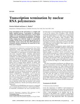 Transcription Termination by Nuclear RNA Polymerases