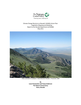 Climate Change Revisions to Nevada's Wildlife Action Plan: Vegetation Mapping and Modeling Report to the Nevada Department Of