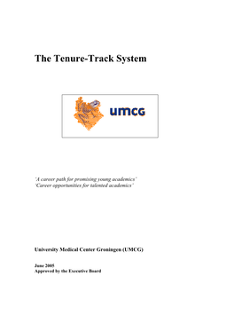 UMCG Tenure Track System