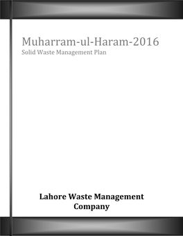 Muharram-Ul-Haram-2016 Solid Waste Management Plan