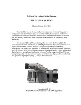 The Hasselblad Story