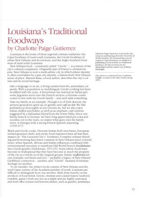 Louisiana's Traditional Foodways