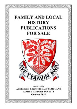 Family and Local History Publications for Sale