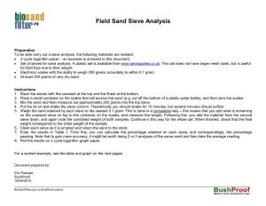 Field Sand Sieve Analysis Instructions