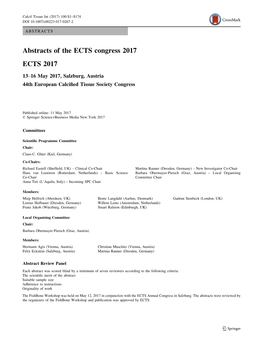 Abstracts of the ECTS Congress 2017 ECTS 2017