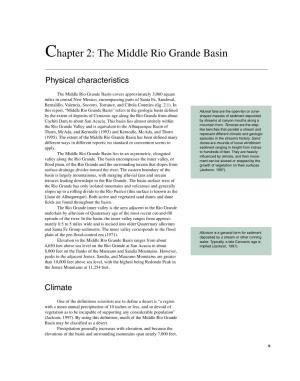 Chapter 2: the Middle Rio Grande Basin