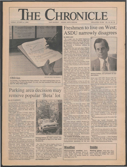 The Chronicle Tuesday, October 14, 1986 ' Duke University Durham, North Carolina Circulation: 15,000 Vol