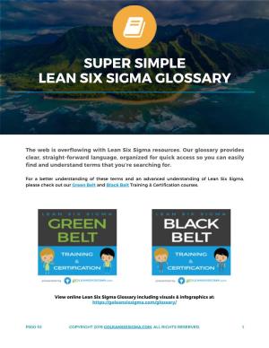 Super Simple Lean Six Sigma Glossary