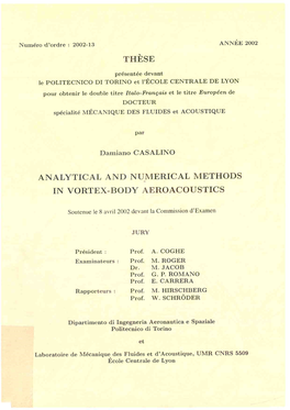 Analytical and Numerical Methods in Vortex-Body Aeroacoustics