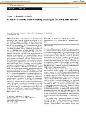 Pseudo-Stochastic Orbit Modeling Techniques for Low-Earth Orbiters