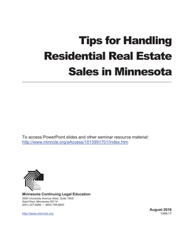 Tips for Handling Residential Real Estate Sales in Minnesota