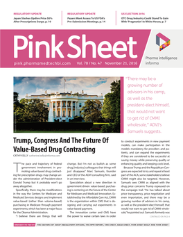 Trump, Congress and the Future of Value-Based Drug Contracting
