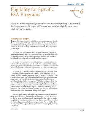 2020-2021 Federal Student Aid Handbook Volume 1 Chapter 6