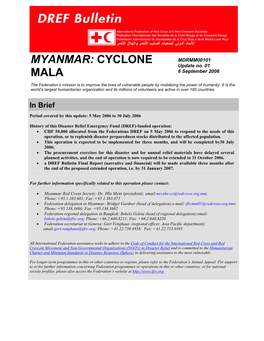 Myanmar: Cyclone Mala