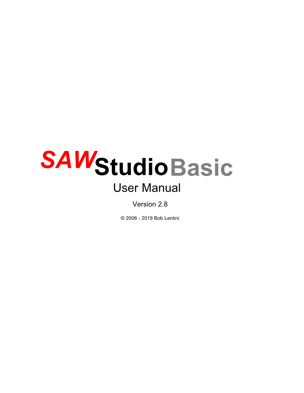 Sawstudiobasic User Guide