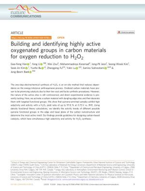 Building and Identifying Highly Active Oxygenated Groups in Carbon