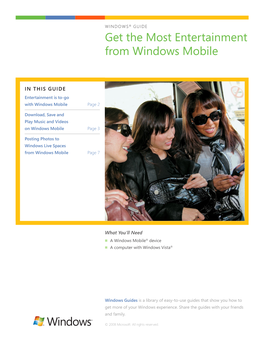 Get the Most Entertainment from Windows Mobile