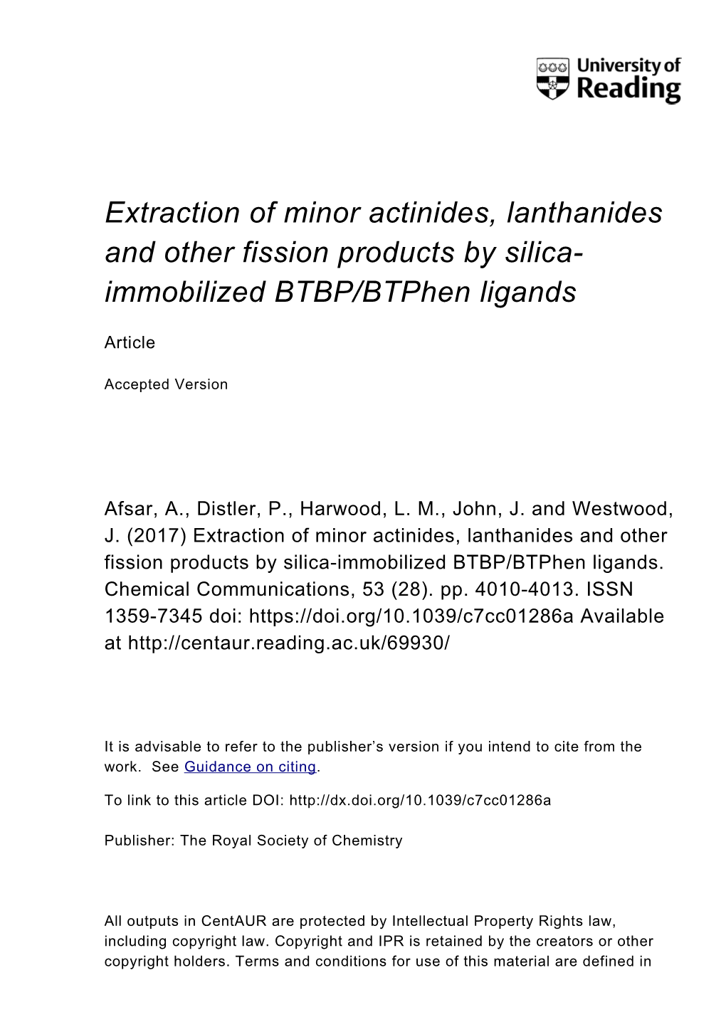 Immobilized BTBP/Btphen Ligands