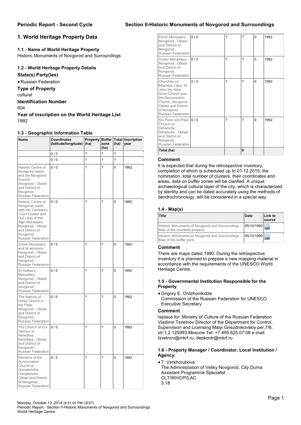 Periodic Reporting Cycle 2, Section II