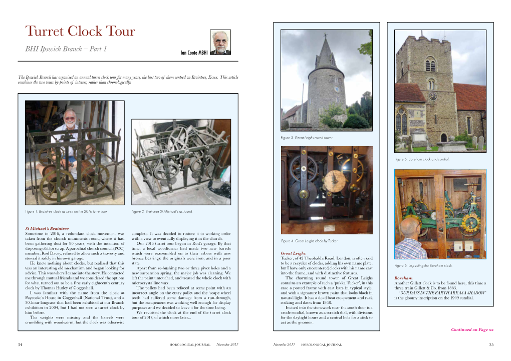 Turret Clock Tour BHI Ipswich Branch – Part 1 Ian Coote MBHI