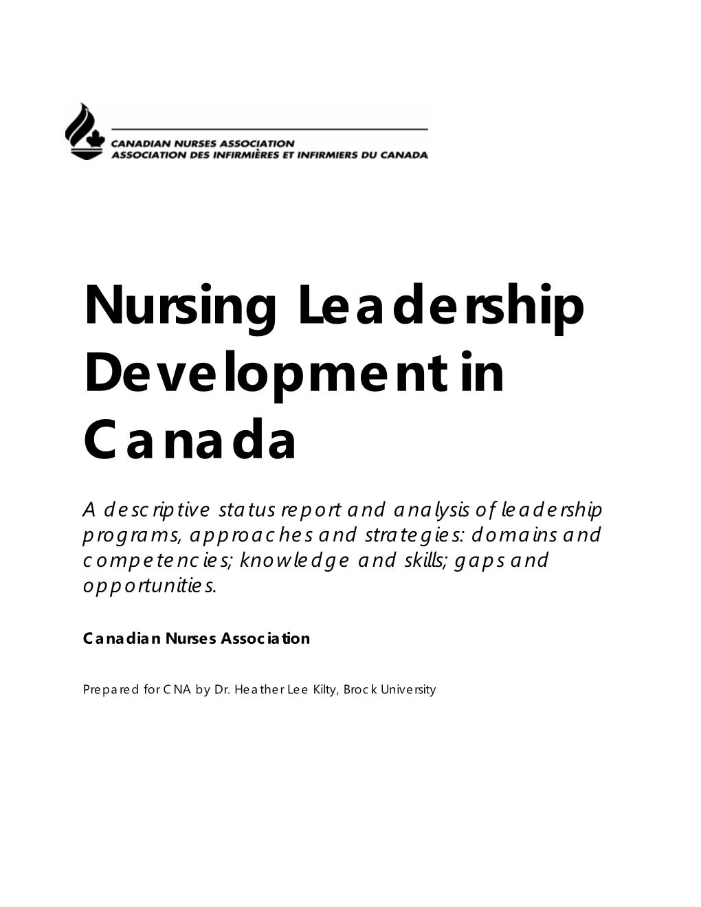 Nursing Leadership Development in Canada