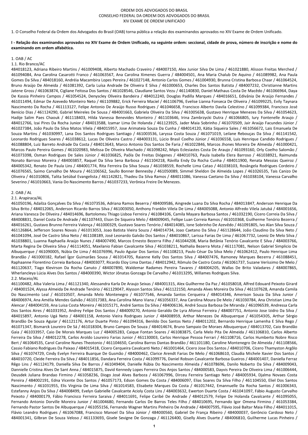 Ordem Dos Advogados Do Brasil Conselho Federal Da Ordem Dos Advogados Do Brasil Xiv Exame De Ordem Unificado