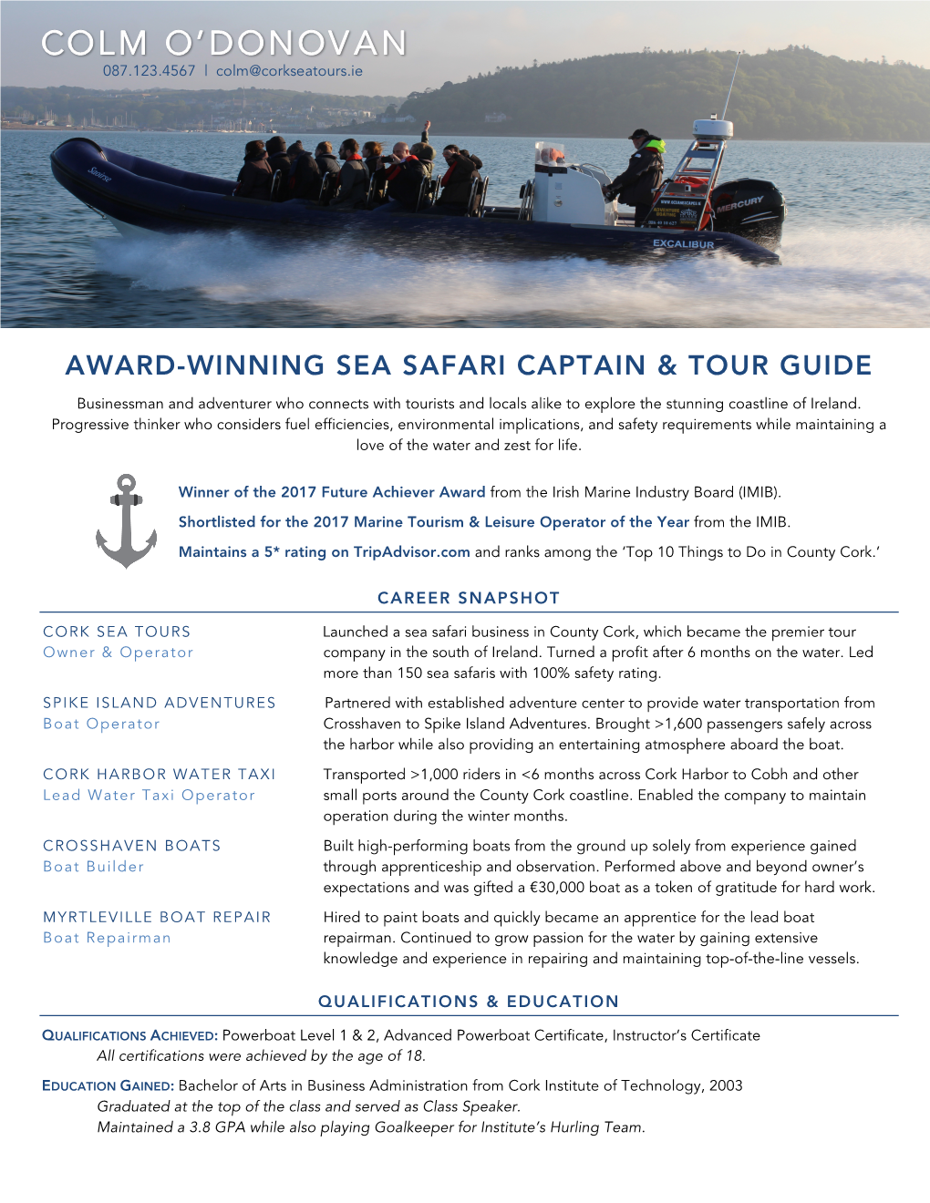 Boat Tour Operator Hospitality & Travel