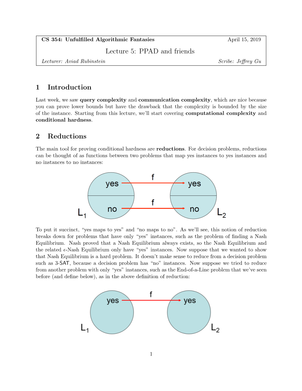 Lecture 5: PPAD and Friends 1 Introduction 2 Reductions