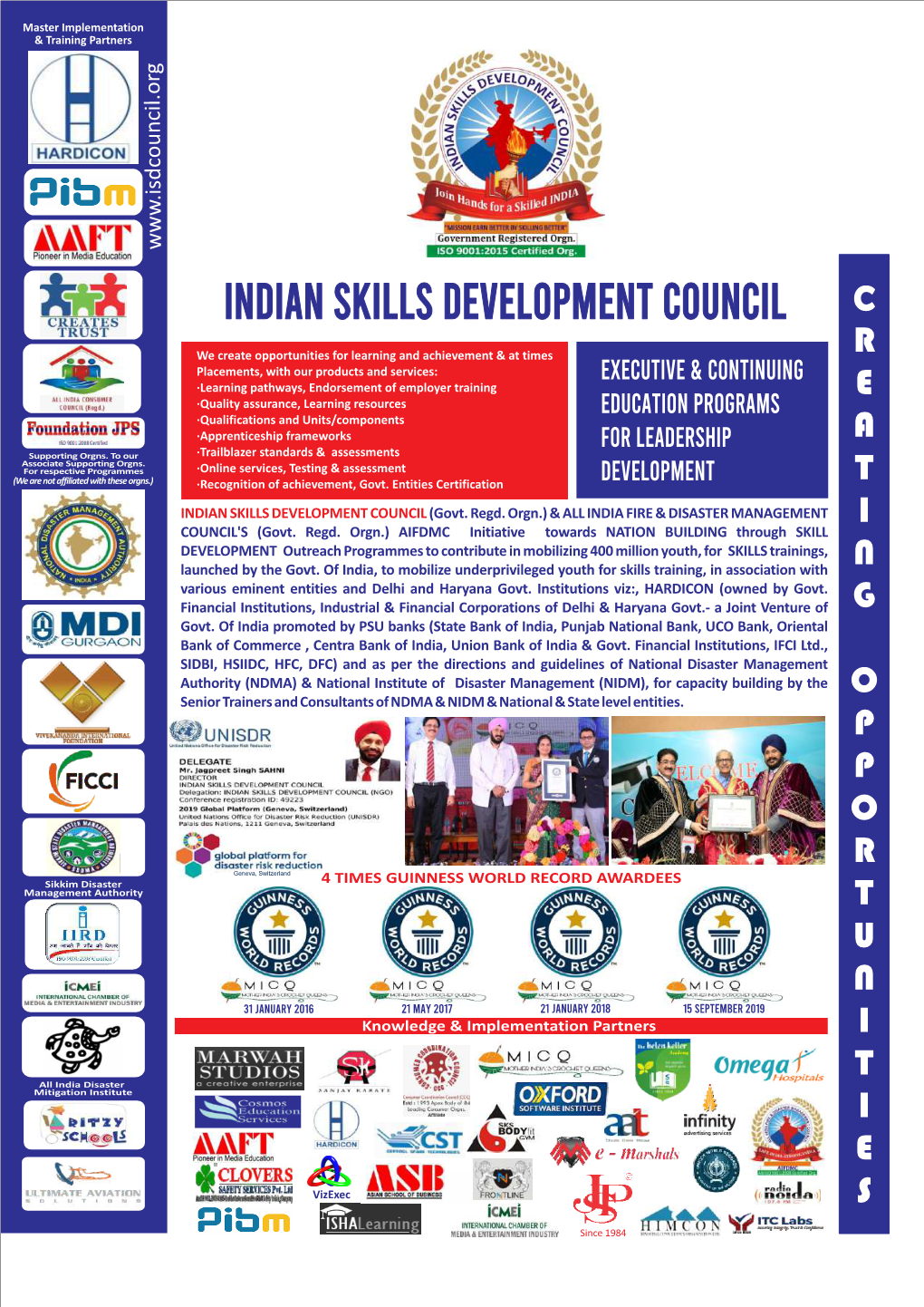 Indian Skills Development Council Brochure